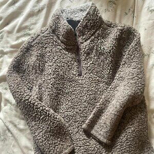 Kid’s True Grit cozy sherpa brown and white pull over, perfect for gifting